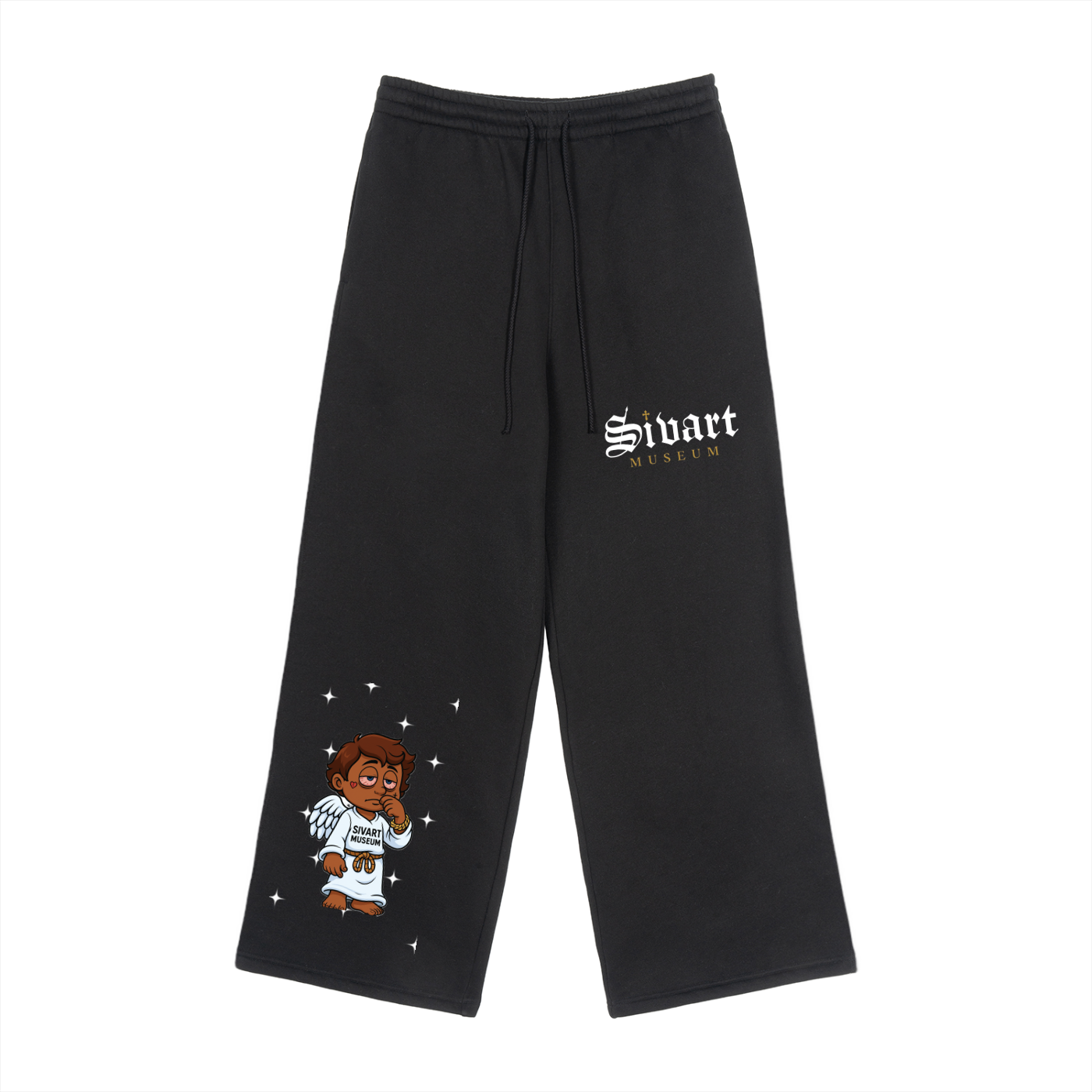 Sivart Museum Fleece Drawstring Straight-Leg Sweatpants