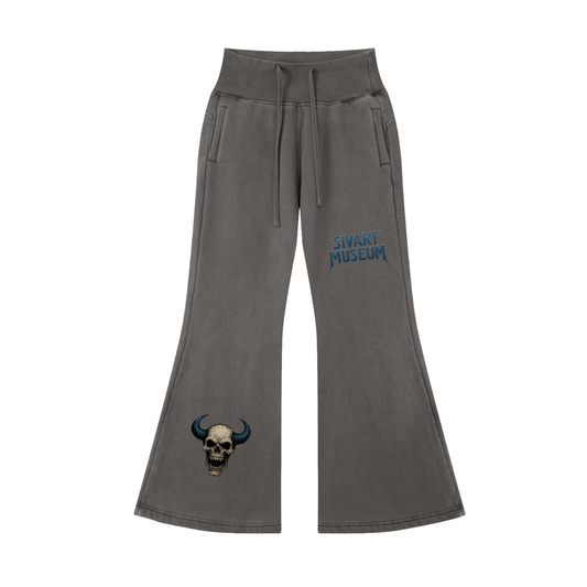 Sivart Museum Women Vintage Washed Flared Fleece Pants