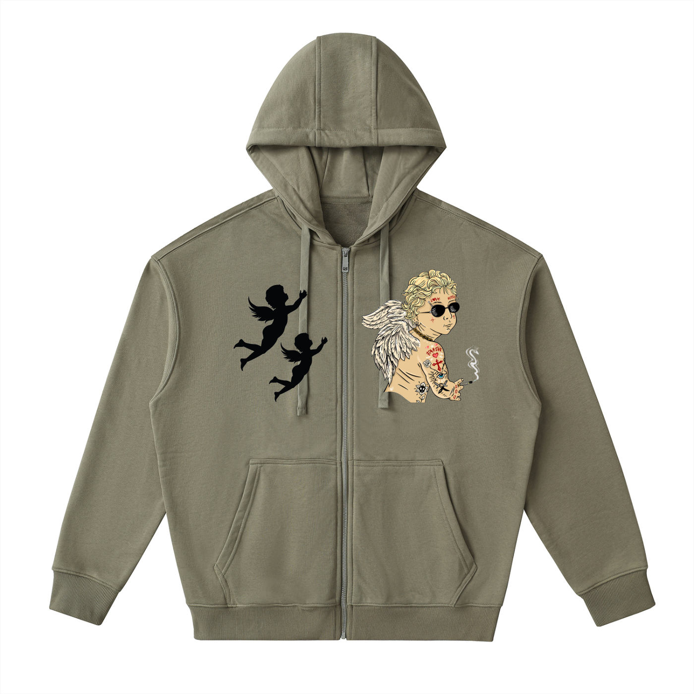 Sivart Museum Drop-Shoulder Zip Up Hoodie
