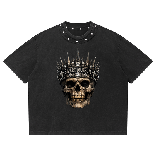 Sivart MUseum Unisex Washed Boxy Studded T