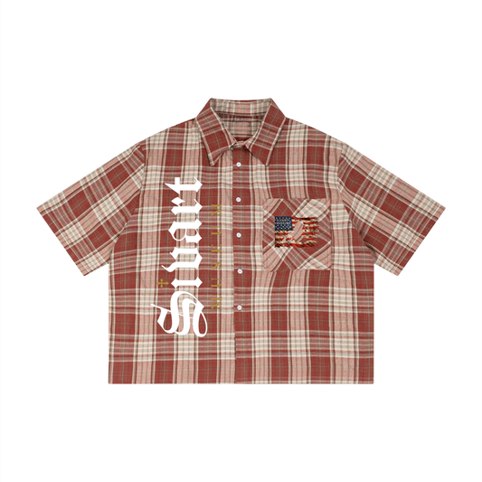 Sivart Museum Unisex Plaid Boxy Short Sleeve Shirt