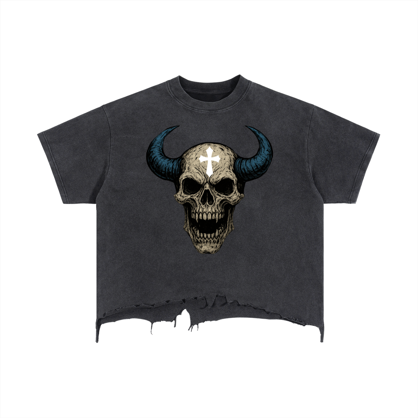 Sivart Museum Vintage Wash Boxy Distressed Hem T
