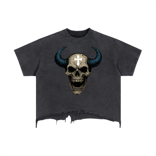 Sivart Museum Vintage Wash Boxy Distressed Hem T