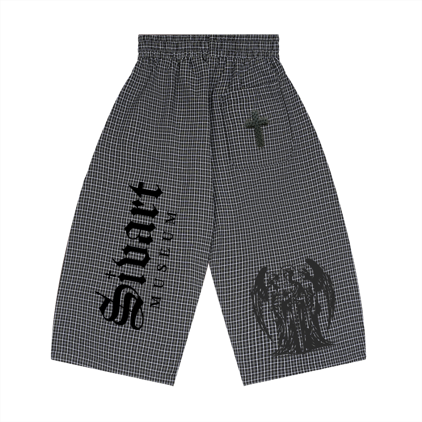 Sivart Museum Unisex Plaid Loose Capri Shorts