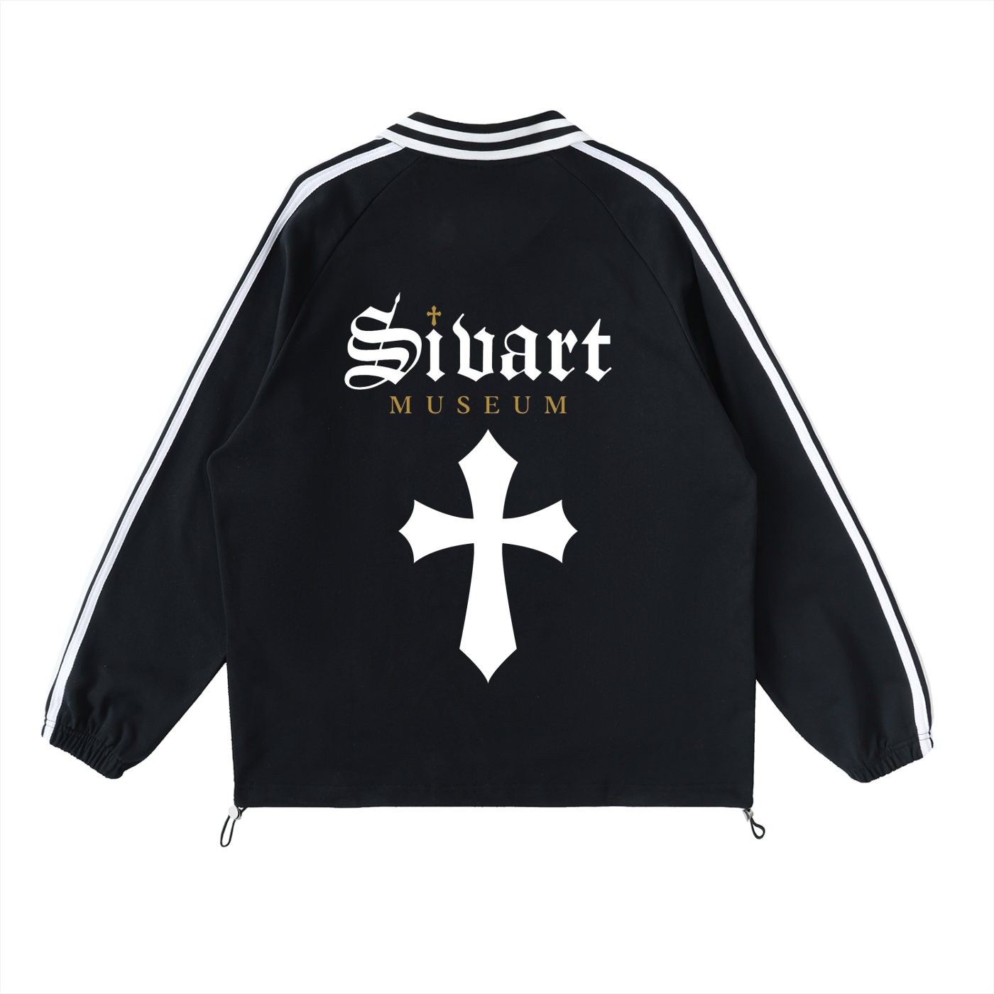 Sivart Museum  Striped Lapel Collar Sweatshirt