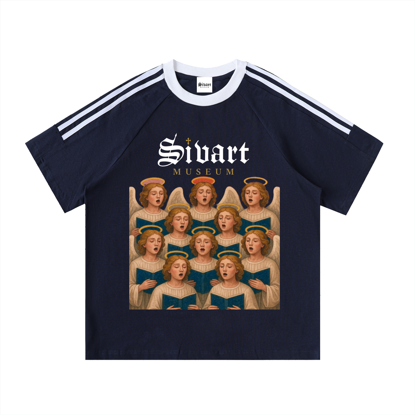 Sivart Museum Contrast Tape Crewneck Cotton T